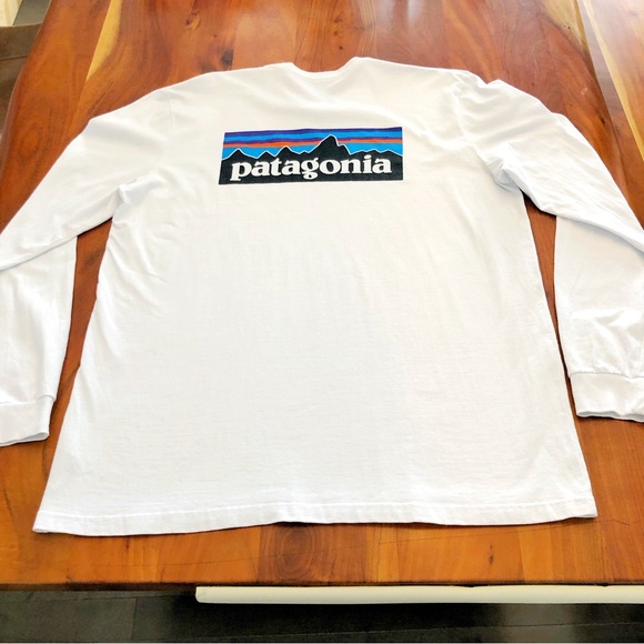 PATAGONIA Logo Front & Back White Long Sleeves T-Shirt Mens Size XL. - Picture 15 of 16